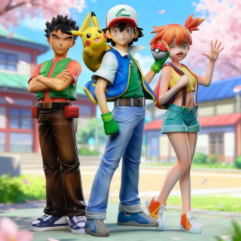 Ash Misty Brock Ash&amp;Misty&amp; Brock Offizielles Statuenset, limitierte Auflage, Anime-Figur, Sammlermodell, Geschenk für Fans