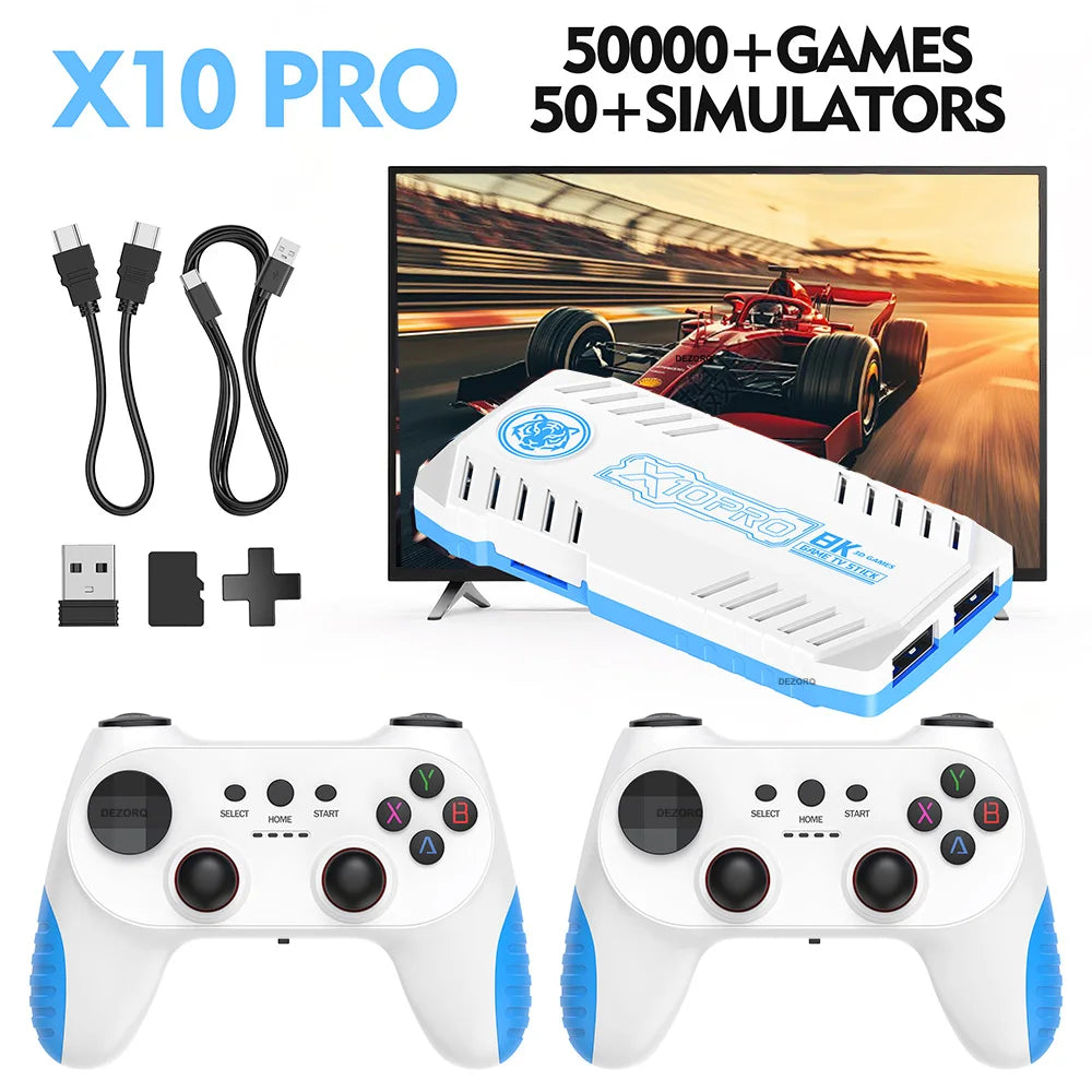 Neue TV-Spielkonsole 128G Eingebaute 50000 Retro-Spiele 50 Emulatoren Videojuegos Consola Dual Wireless Gamepad X10 Pro Game Stick 4K 