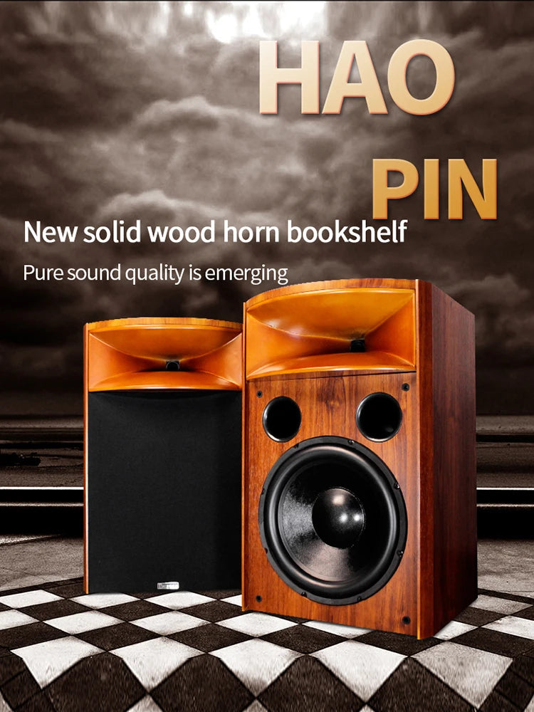 Balenald speaker H15 fever-grade bookshelf speaker solid wood horn 12-inch speaker ND68 and X9 amplifier hifi combination audio