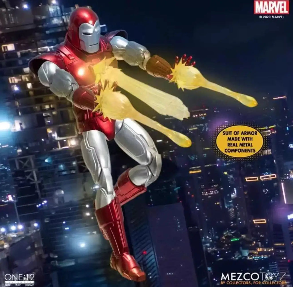 MEZCO Iron Man Centurion Ant 1/12 Silver Retro 6-Inch Action Figure