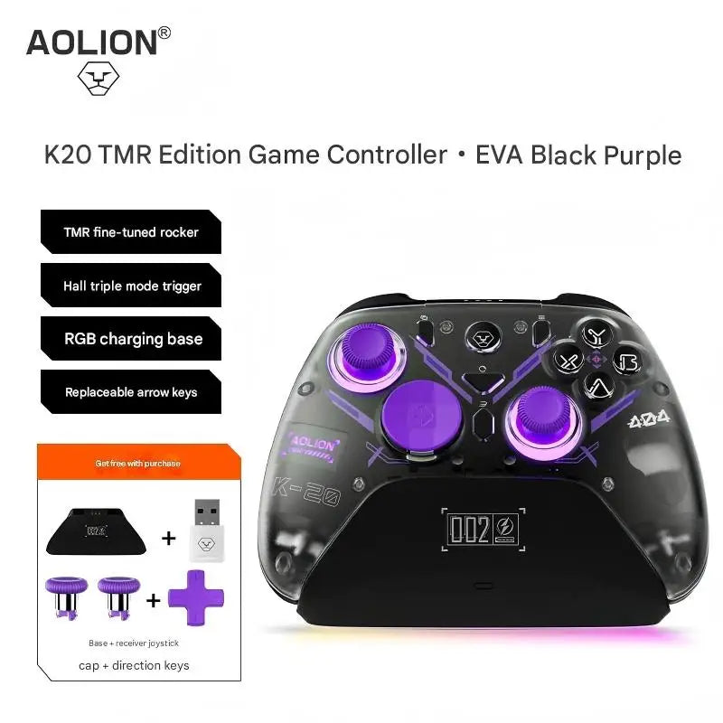 AOLION K20 Gaming Controller Dual Hall Magnetic Surface Shell Three speed Linear Trigger for iOS and Android PC Charging HUB