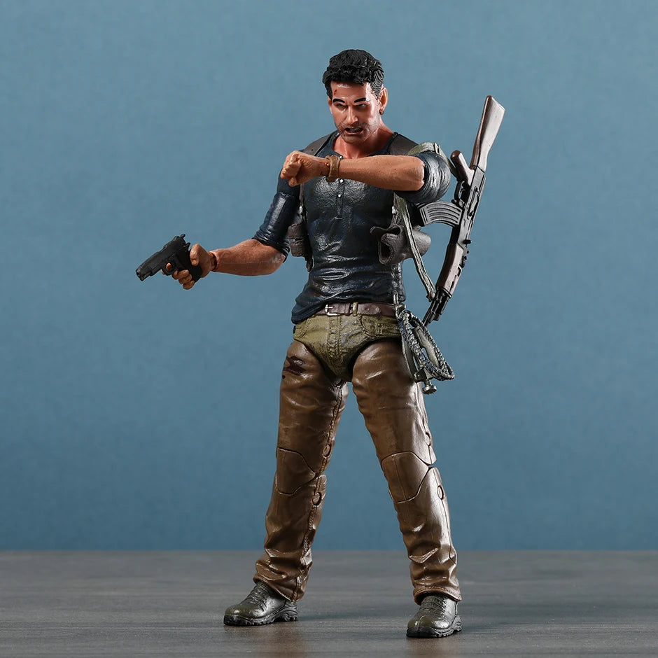 NECA Nathan Drake Uncharted 4 Action Figure Hand Made Toy Peripherals Collection Gift