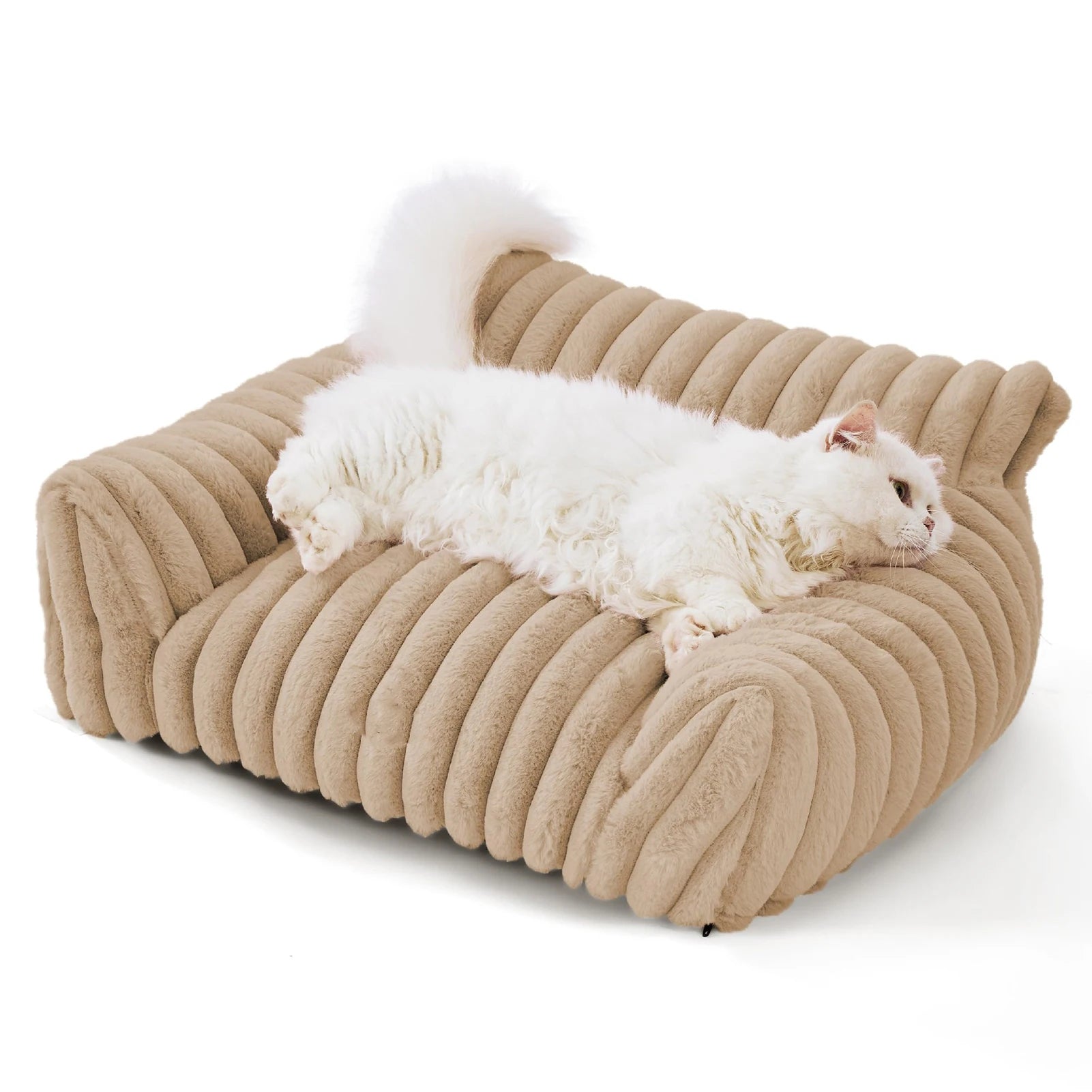Cat Couch Bed Cute Pet Bed for Small Medium Large Cats Dogs Fluffy Sofa Bed for Pet Indoor with Non-Slip Bottom & Washable Cover