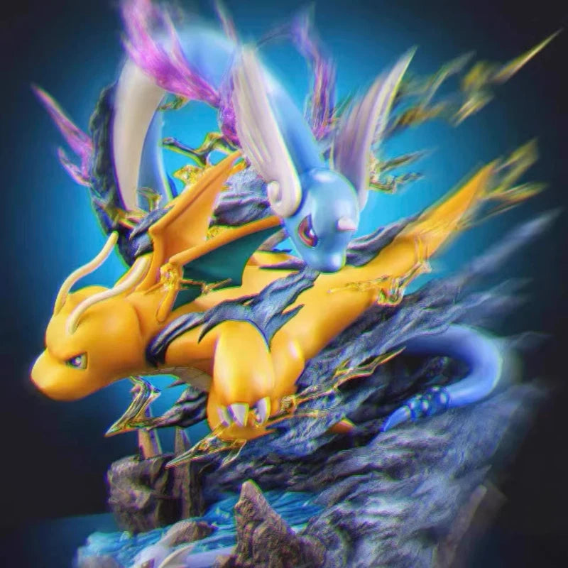 30cm Gk Figure Fantasy Charizard Dragon Evolution Set Statue Desk Decor Collectible Toy Anime Trendy Peripheral Birthday Gift