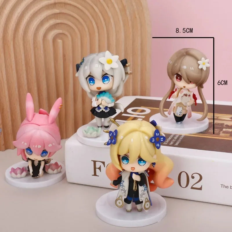 Honkai Impact 3 Q Version Dolls Anime Figure Rita Rossweisse Yae Sakura Raiden Mei Kiana Kaslana Model Kids Toys Car Decoration