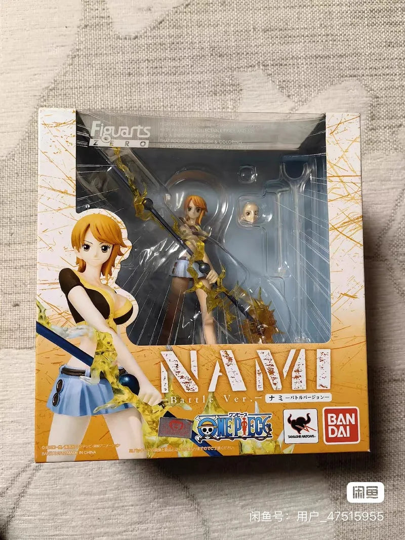 Original Bandai Figuarts Zero One Piece Nami Battle Ver. Cool Style Action Figure Model Desktop Ornaments Birthday Gifts