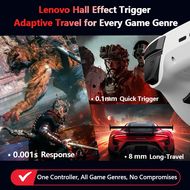 Original Lenovo S06 Wireless Bluetooth Gamepad With 2.4G No Stick Drift Wired Gamepad Hall Joysticks Triggers Gaming Controller