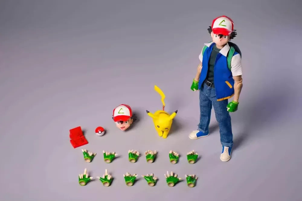 JoyMan Joy Man Toys Pokemon Ash Ketchum figuras 1/12 Pocket Monster Anime Figure Pvc Action Figures Figurine Toys Custom Gifts