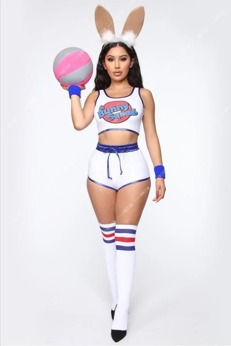 Space Lola Bunny Rabbit Cosplay Kostüm Kaninchen Bunny Jam Kostüme Frauen Mädchen Halloween Party Kleidung Karnevalsanzug