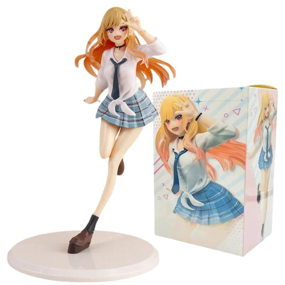 18CM Anime My Dress Up Darling Kitagawa Marin Figure School Uniform Dress Up Standing Model Toy Gift Action Figure For Kids PVC