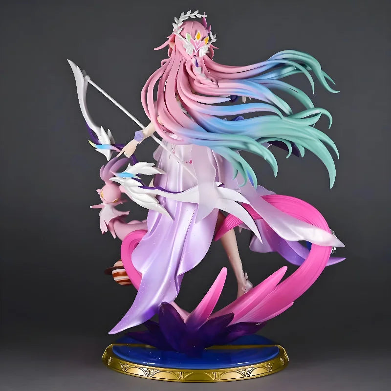 In Stock Pink Gradient Long Hair Girl Ornament With Bow Accessory And Small Pet Desktop Display Collection Gift