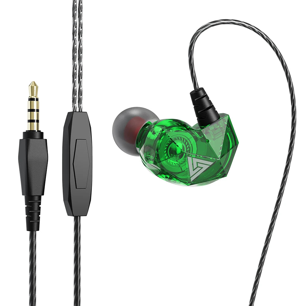 Original QKZ AK6 Copper Driver HiFi Wired Earphone Race Sport Headphone Bass Stereo Headset Music Earbuds 3.5MM In Ear With Mic