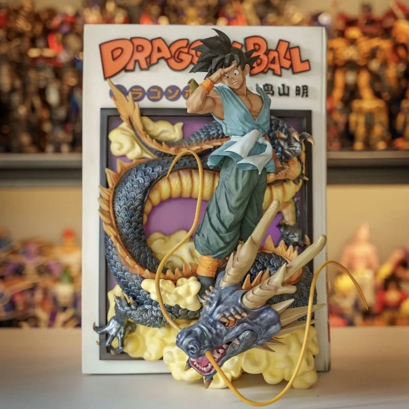 Amime Dragon Ball Z Gk 3d Comic Books Son Goku Riding Shenron Figurine Pvc Action Figure Model Statue Collection Children's Toy