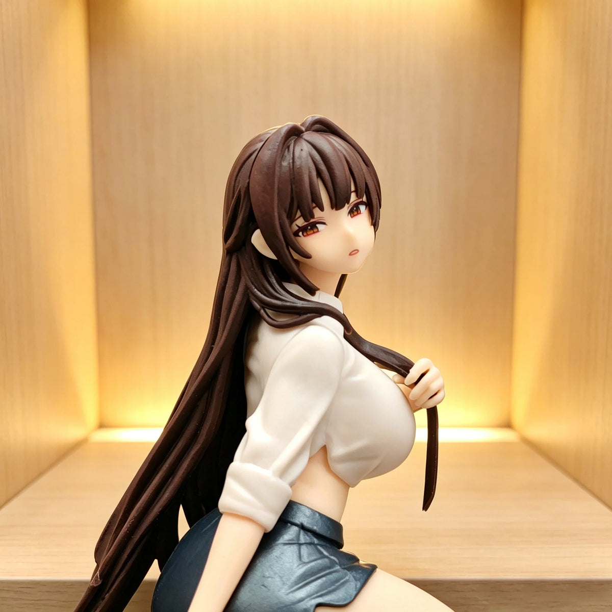 12cm Kneeling Girl Anime Figure Office Uniform Ver. PVC Statue Collectible Model Doll Home Decor Desk Ornament Gift