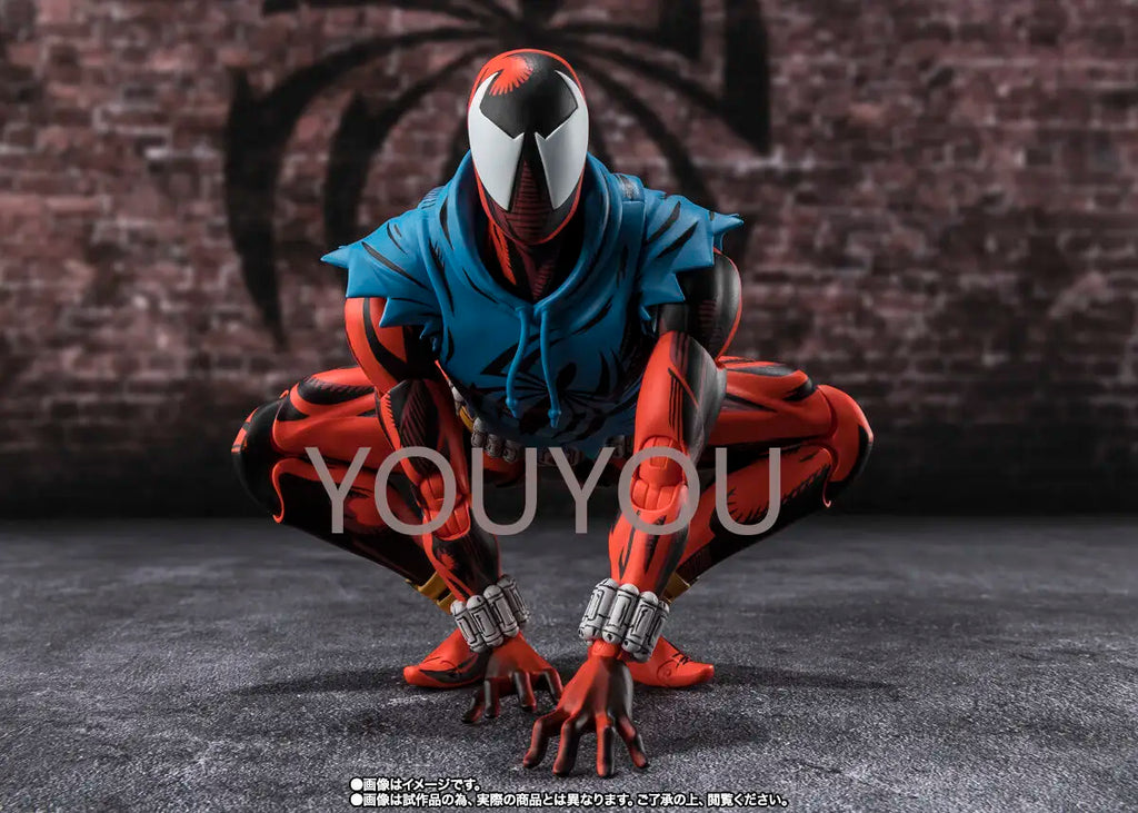 Original BANDAI S.H.Figuarts Anime Spiderman Ben Reilly Scarlet Spider Action Figure Spider-Man Across The Spider-Verse PVC