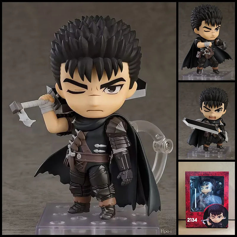2134 Guts Berserk Black Swordsman Articulated Action Figure Face Swap Collectible Boxed Anime Model For Anime Fans