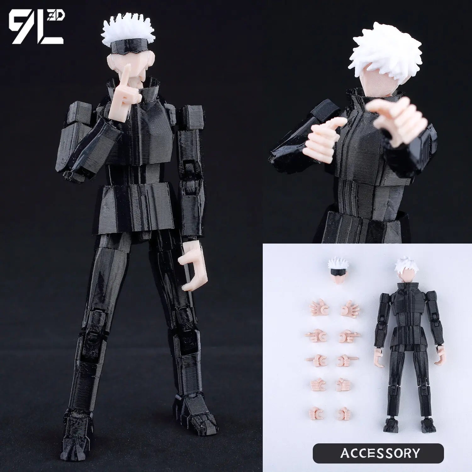 9L 3D-gedruckte Solo Leveling Sung Jin-Woo Lucky T13 Dummy 13 bewegliche Shapeshift-Actionfiguren Schaufensterpuppenspielzeug für Fans Geschenke