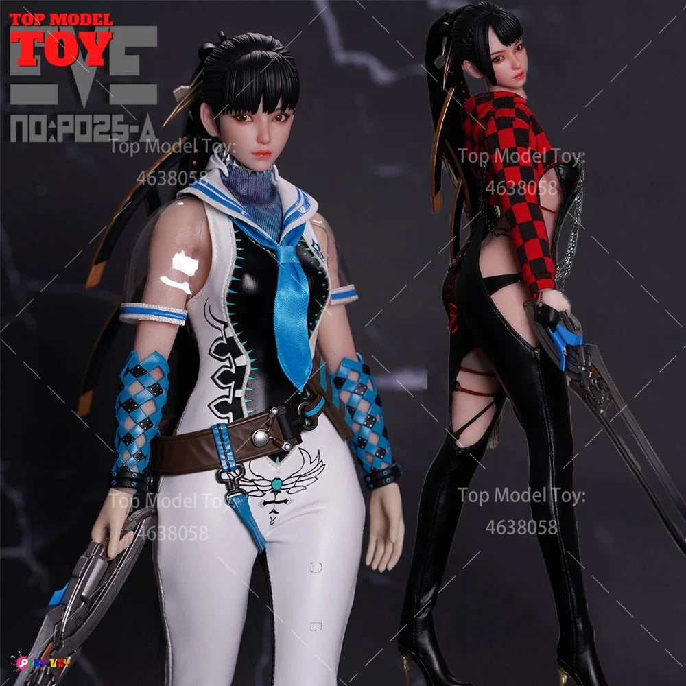 PLAY TOY P025 1/6 Scale Eve Female Soldier 12" Steel Bone Action Figure Body Dolls Movable Eye Head Carving Full Set Model