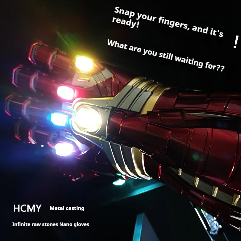 Avengers 4 Full Metal Wearable Nano Infinity Gauntlet Hulk Edition Collectible Toy Figure Snap Finish Action Hand Figure for