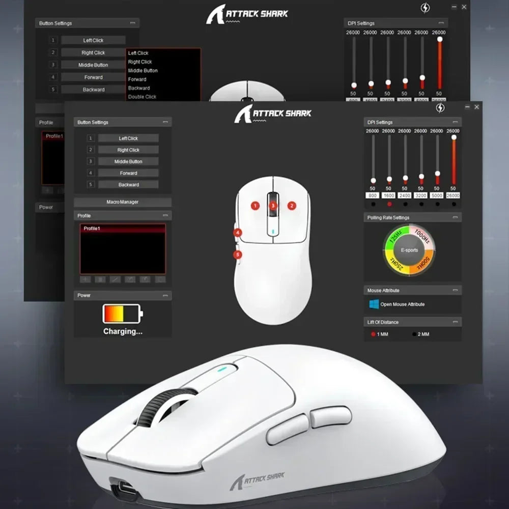 Atack Shark X3 PAW3395 Mouse Lightweight Wireless Gaming Mouse,Tri-Mode  Mouse,26K DPI PAW3395,PC/Laptop/Win/Mac