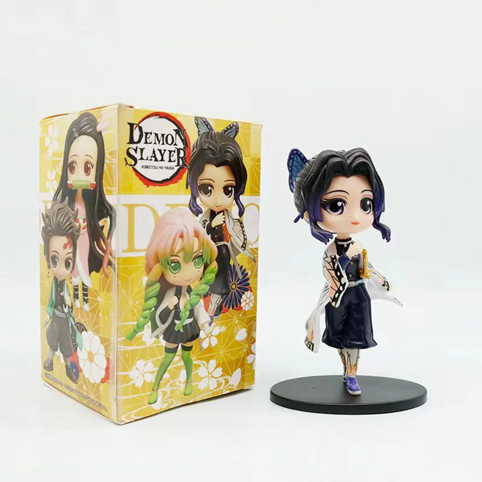 Demon Slayer Q Version Anime Figures 8Pcs Set Tanjiro Nezuko Hashira Collection PVC Model Birthday Christmas Gift for Kids