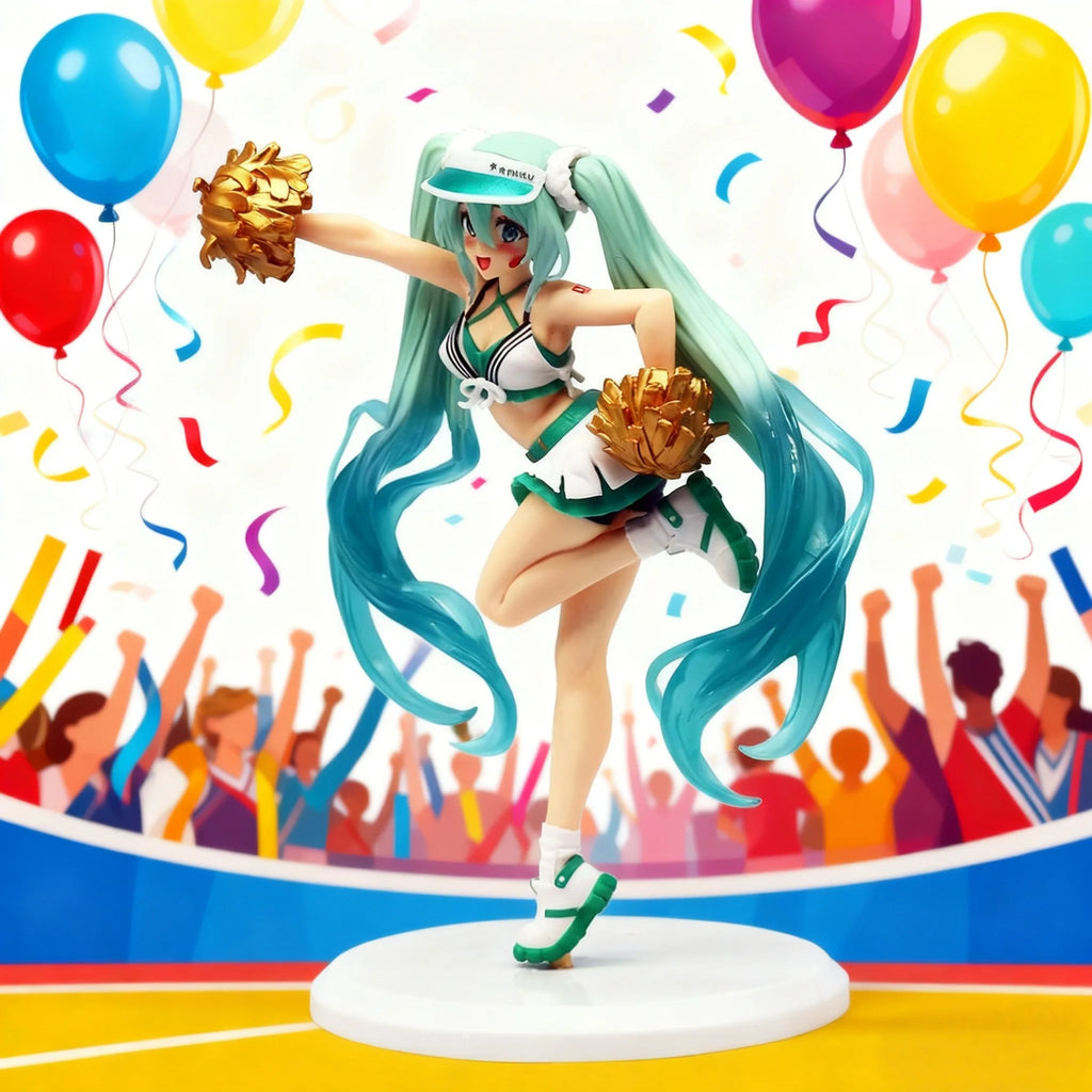 2025 New 18cm Fashion Hatsune Miku Cheerleader Collection Decoration of PVC series models of ornaments