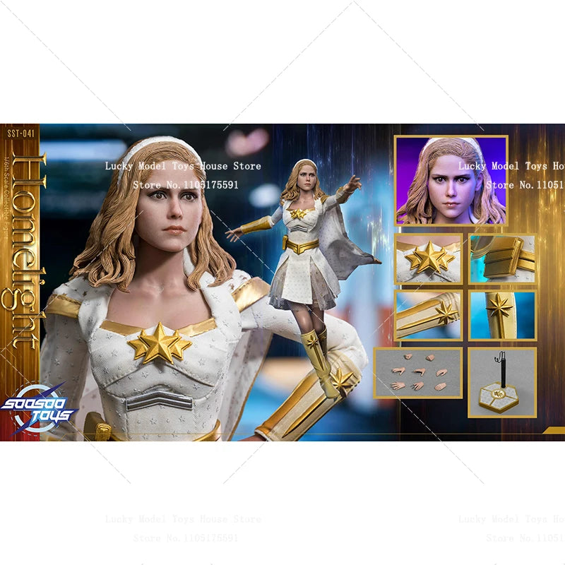 Soosootoys SST041 1/6 Gold Hair Female Action Figure Collection Comic Girl Hero Courtney White Dress Design 12" Soldier Model