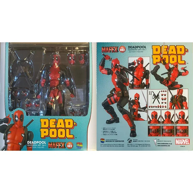 Original Medicom Toy Reissue Mafex 082 Deadpool Gurihiru Art Ver No.082 In Stock Anime Action Collection Figures Model Toys