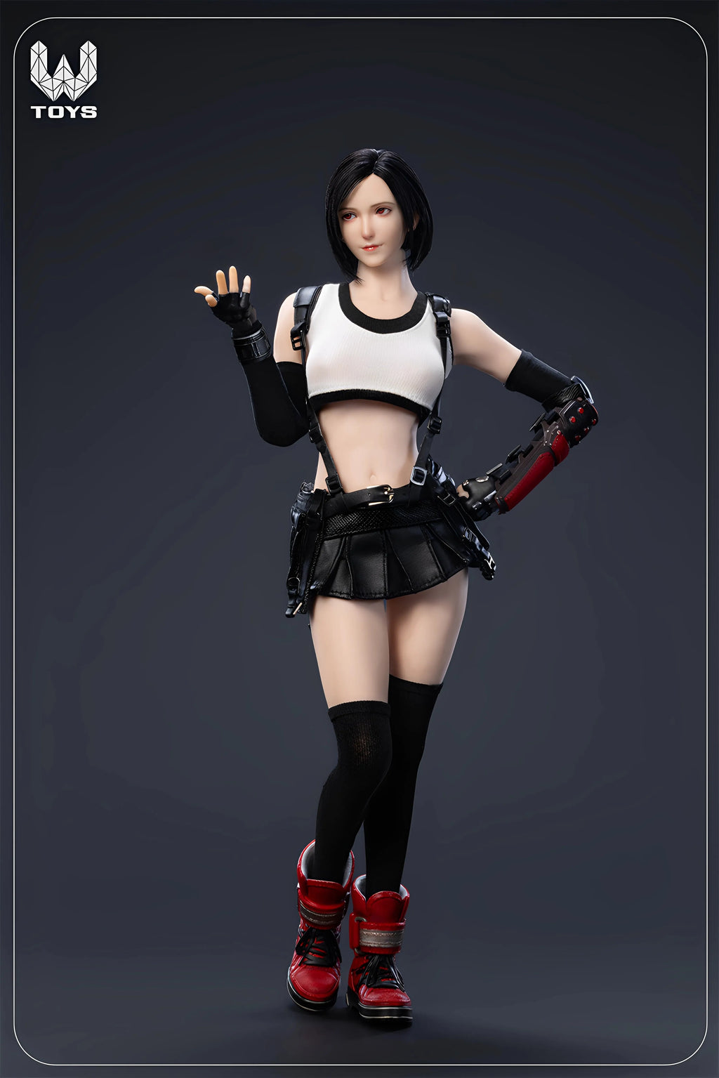 WTOYS 1/6 Scale Female Soldier Tifa Hair Transplant Movable Eye Head Carving Clothing Set Model Toy Accessories In Stock