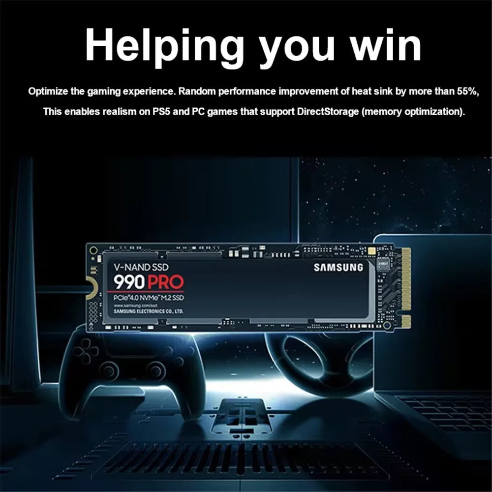 Samsung SSD 990PRO 1TB 2TB 4TB M.2 2280 Internal Solid State State Disk PCIe Gen 4.0 X 4 NVMe Read Max 7450 Mbps for Laptop