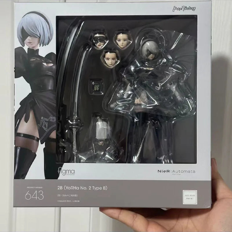 In Stock MAX Factory Original Box FIGMA 643 2B YORHA NO.2 TYPE B Action Figure Model Toy Gift for Kid Foam Box Packaging