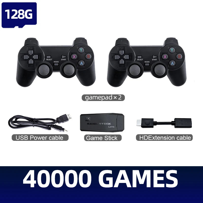 2024 Updated 4K Game Stick Retro Video Game Console For PS1/GBA/MD/Dendy 15+Emulator Support Screen Projection