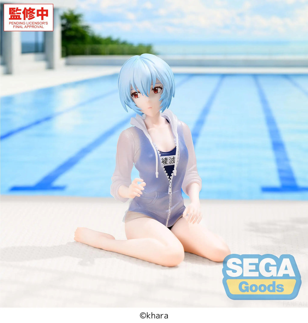 Genuine Sega Yumemirize Evangelion New Theatrical Edition Rei Ayanami School Swimsuit Ver Sega Model Figurine Toys For Otaku Gif