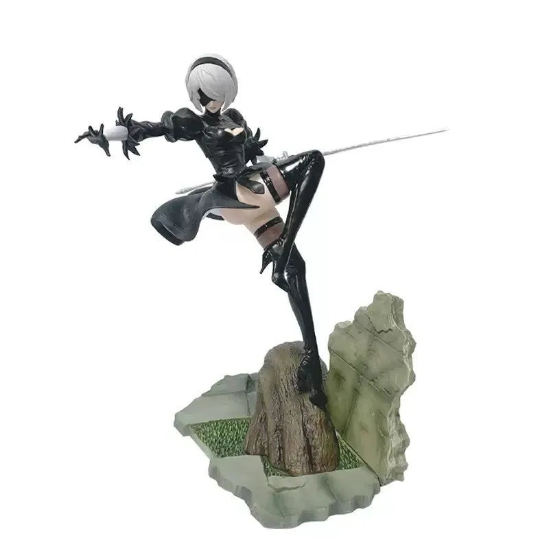 Nier Automata Yorha 2b Figure Anime Game Pvc Collectible Statue Pc Case Decoration Desktop Ornament Action Figure Model Toy Gift