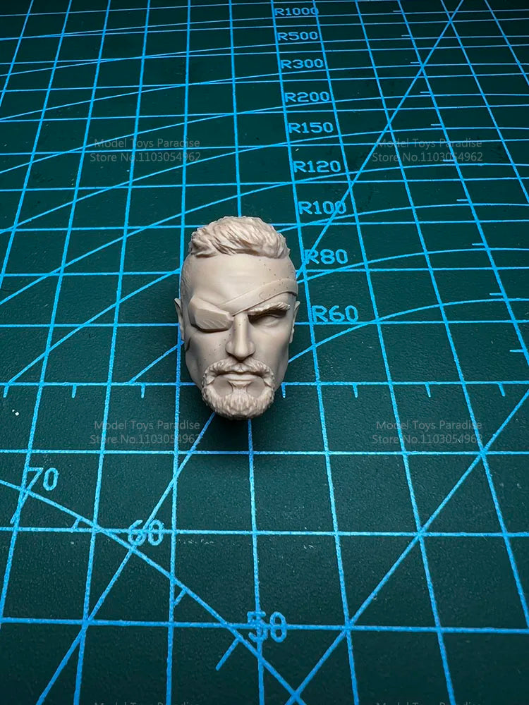 Unbemalter DIY 1/12 Men Soldier Anime Deathstroke White Model Head Antihero Wilson Head Sculpt passend für 6-Zoll-Actionfigurenkörper
