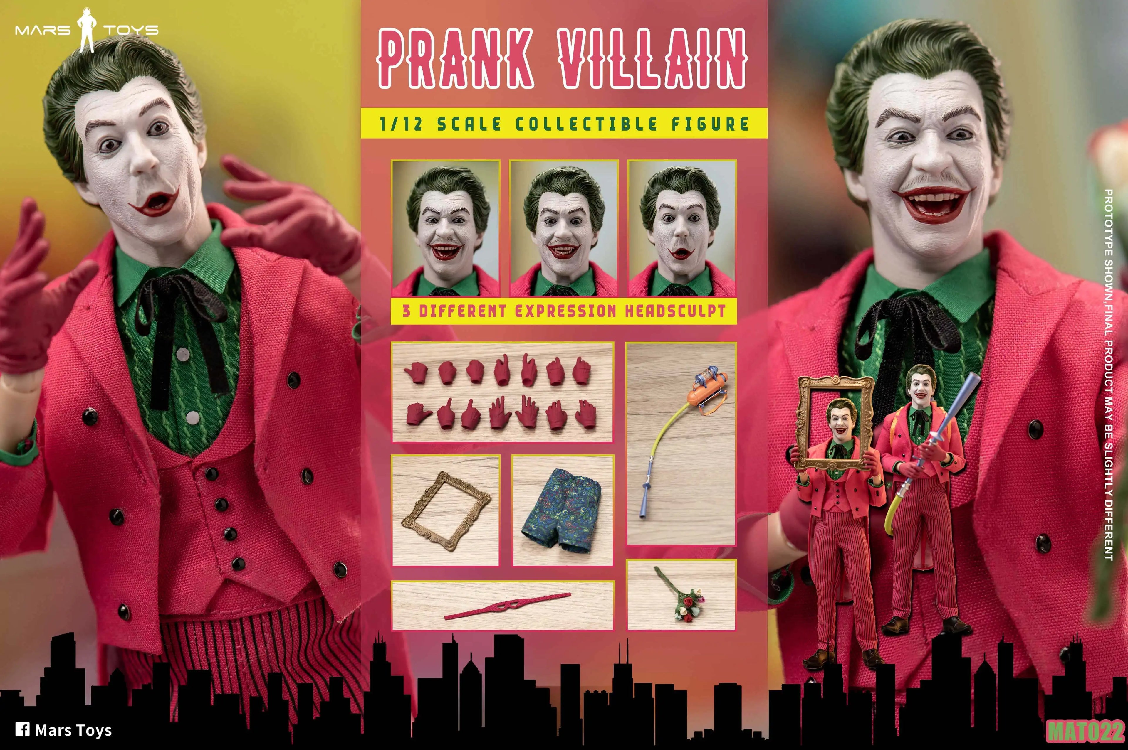 In Stock Mars Toys Joker 1996 PRANK VILLAIN 1/12 Scale Collectible Figure Movability Model Toys Collection Cloth clothes MAT022