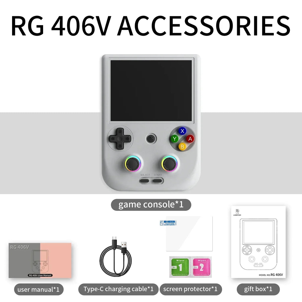 ANBERNIC RG406V Retro Game Console Portable 4-inch IPS Multi-Touch Display Android 13 HDMI Output FOTA Upgrades