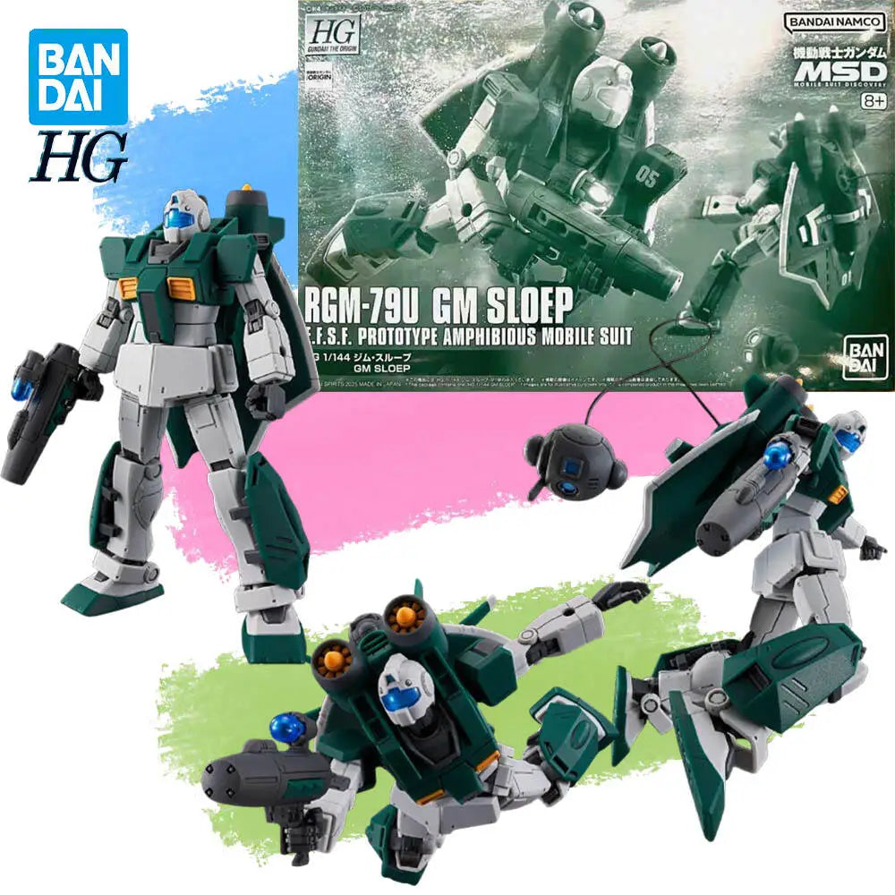 In Stock Genuine BANDAI HG 1/144 Mobile Suit Gundam MSD RGM-79U GM Sloep Figure Anime Action Model Toy