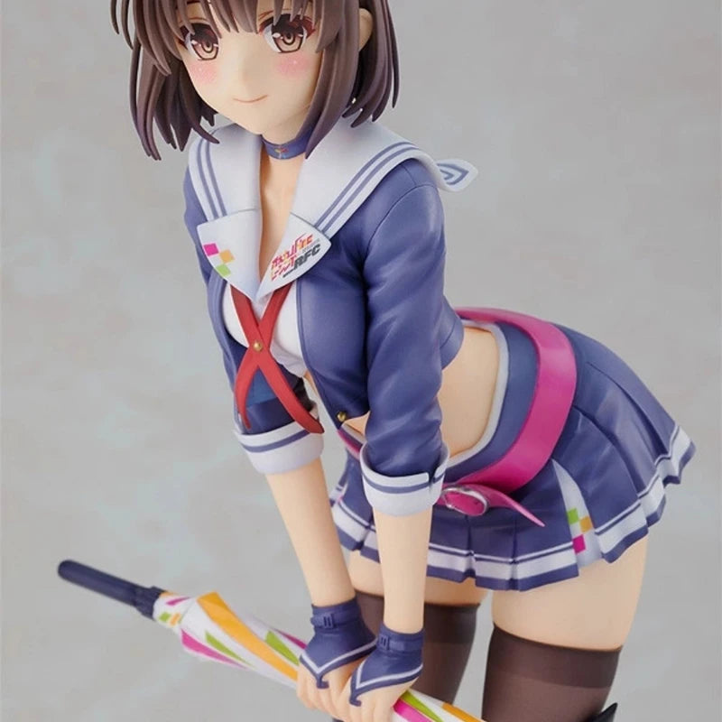 Anime Saekano How to Raise a Boring Girlfriend Figure Racing Girl Megumi Kato Take Umbrella Action Figure Sexy Girls Model Doll