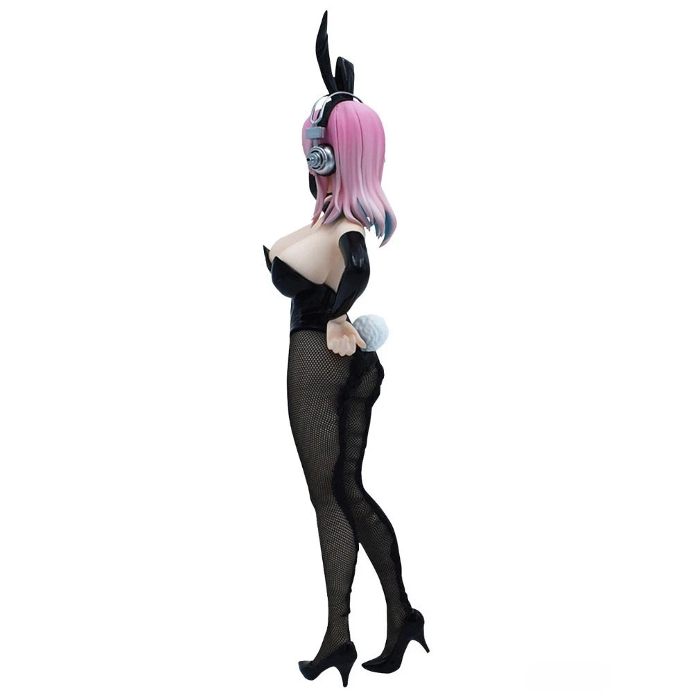 In Stock FuRyu Original Genuine SoniComi Super Sonico BiCute Bunnies Figure Black 28cm Sexy Collections Model Toy Figures Gift