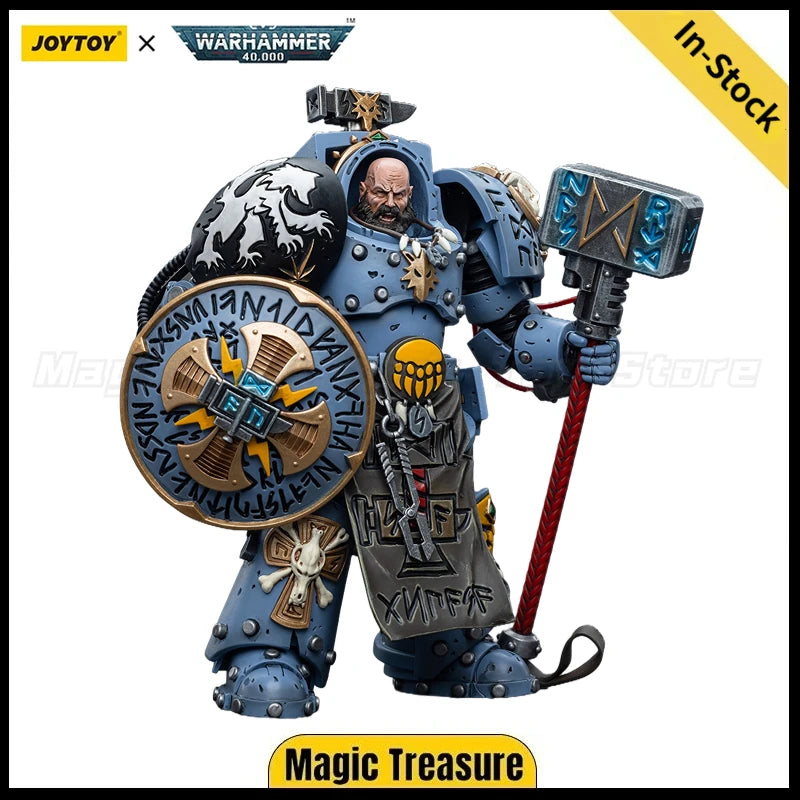 【In Stock】JOYTOY Warhammer 40K Space Wolves Arjac Rockfist Model Toy Gifts 1/18 Action Figure