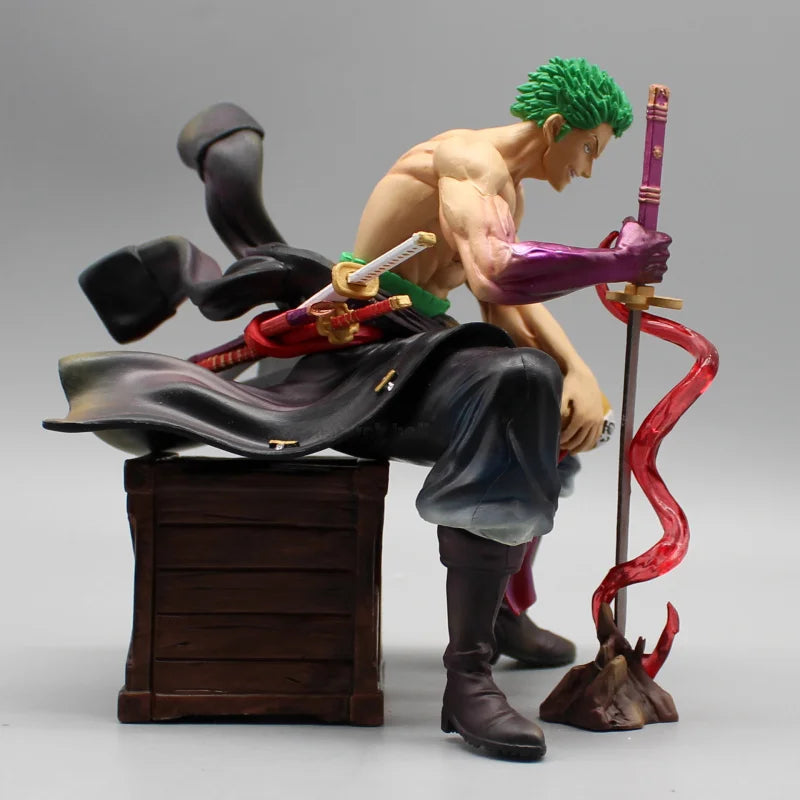 One Piece Zoro 15cm Figuren Roronoa Zoro mit 2 Köpfen Anime Figur PVC Statue Modell Schreibtisch Sammlung Puppe Dekoration Spielzeug Geschenke