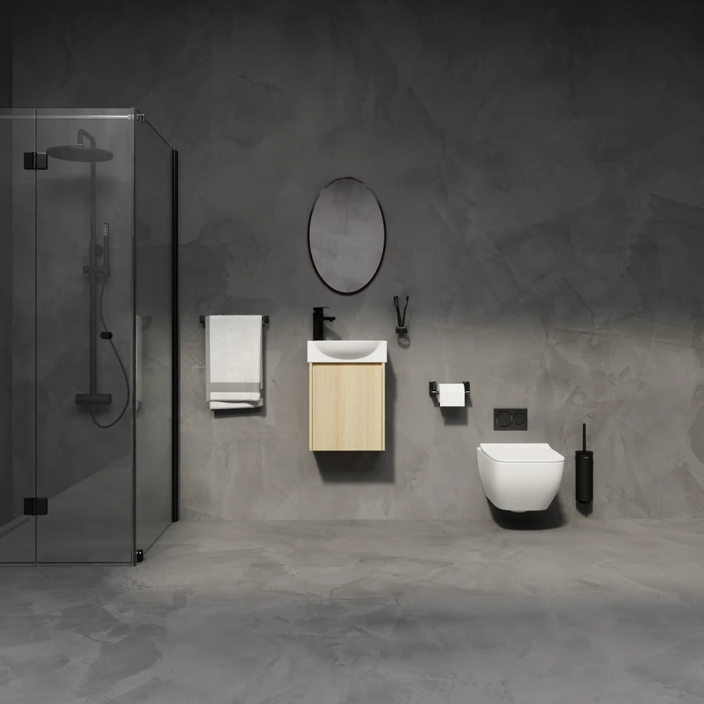 16 "Bathroom Vanity Sink Combo for Small Space, Modern Small Bathroom Vanity with Ceramic Sink, Small Bathroom Sink Cabinet Set