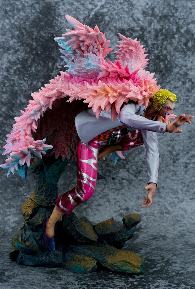 Anime One Piece Dressrosa Donquixote Doflamingo GK PVC Action Figure Game Statue Collectible Model Kids Toys Doll Gifts 32CM