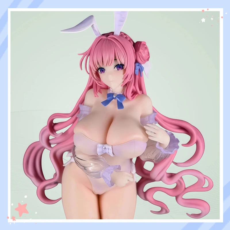 Anime Figure Bunny Girl Pink Hair Lace Standing PVC Figure Collectible Anime Game Peripheral Desktop Ornament 27Cm For Adult