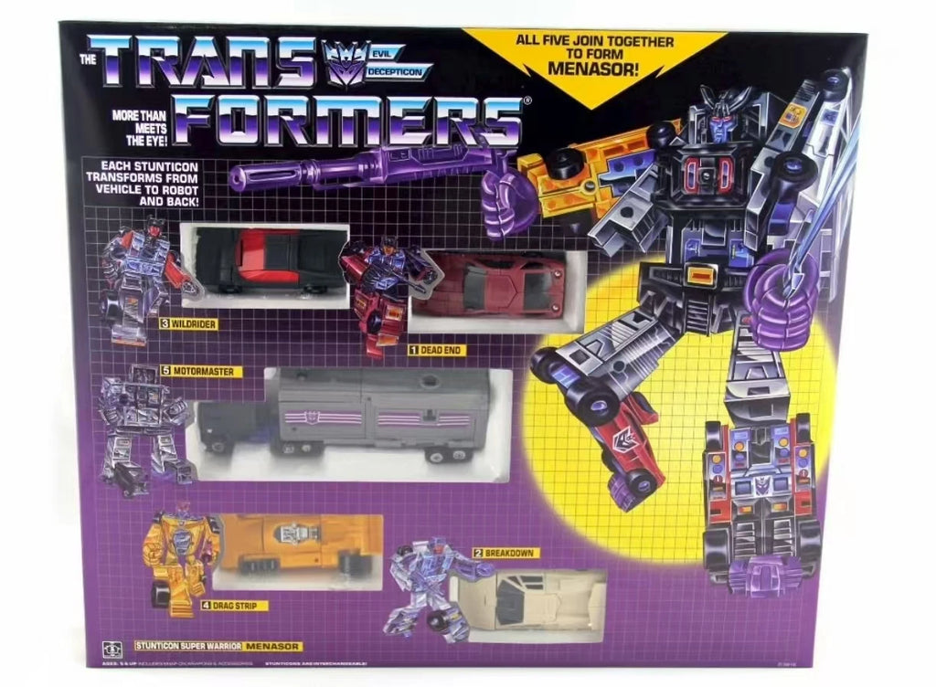 Original Hasbro Transformers Toy G1 Animation 1984 STUNTICON SUPER WARRIOR MENASOR Anime Figure Toys Collection Model