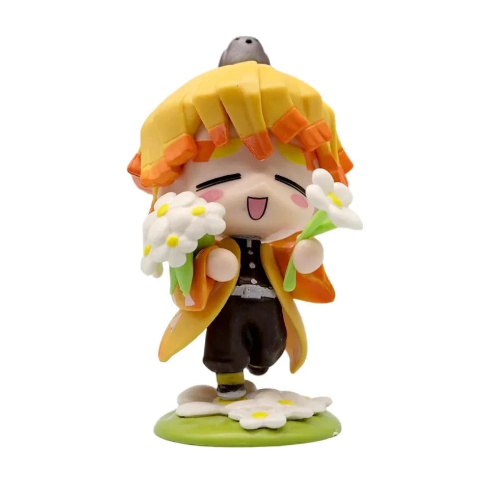 12 Styles Demon Slayer Anime Figure Set Q Version PVC Collectible Model Toy for Kids Adults Anime Fans Gift