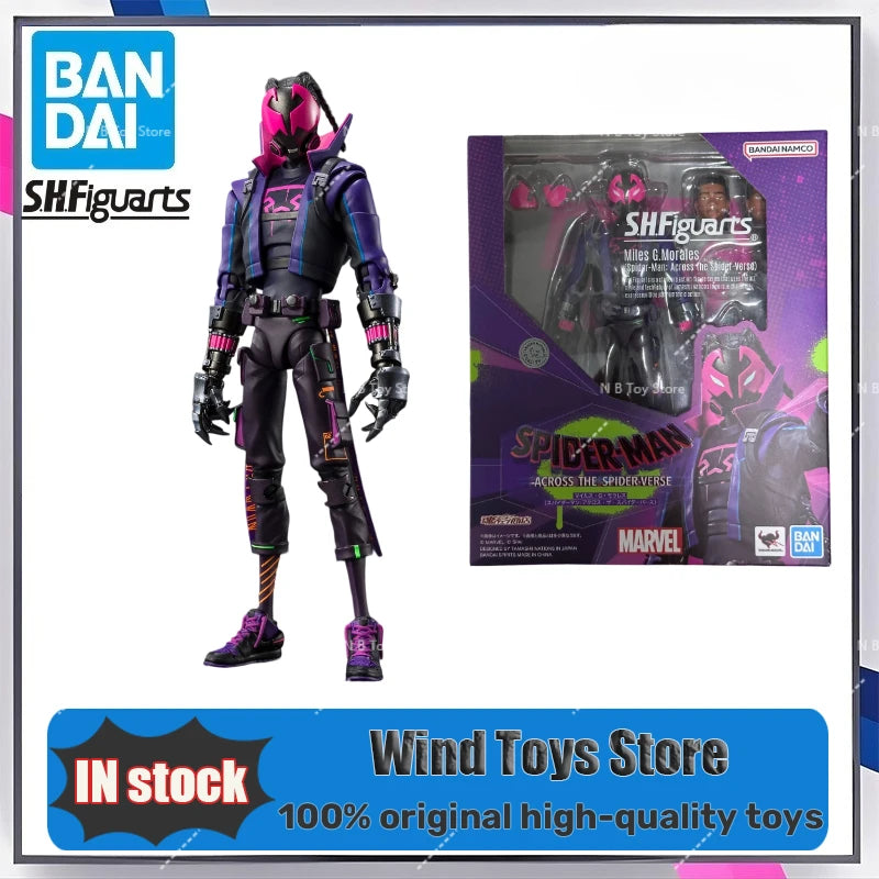 【100% Original】BANDAI Spider-Man: Across The Spider-Verse - Miles G. Morales - S.H.Figuarts Garage Kit Anime Cartoons Gifts Toys