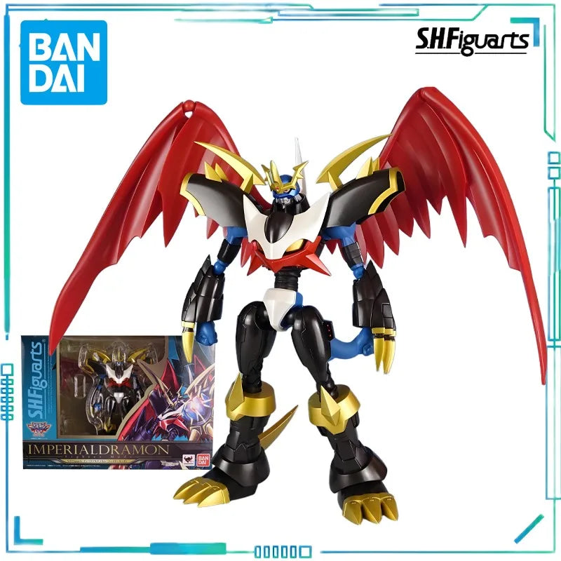 BANDAI Genuine S. H. Figuarts Series Movable Toys Digimon Emperor Dragon Armor Beast Collectibles of Finished Models Gift