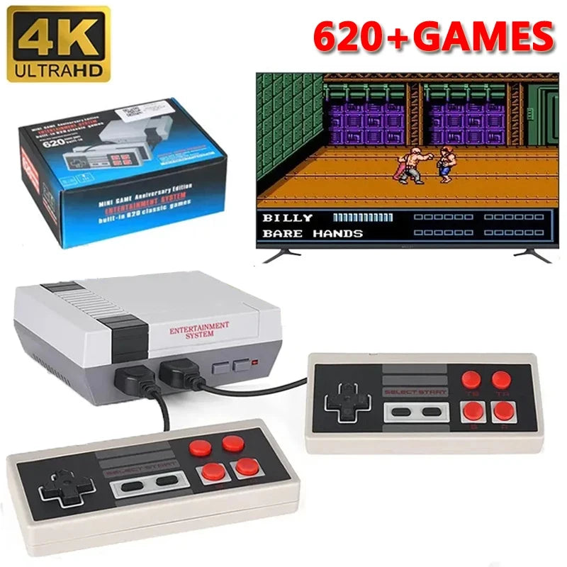 Handheld Family Recreation Video Console AV Output Retro Built-in 620 Classic Games Dual Gamepad Gaming Player  Toys Holiday Gif